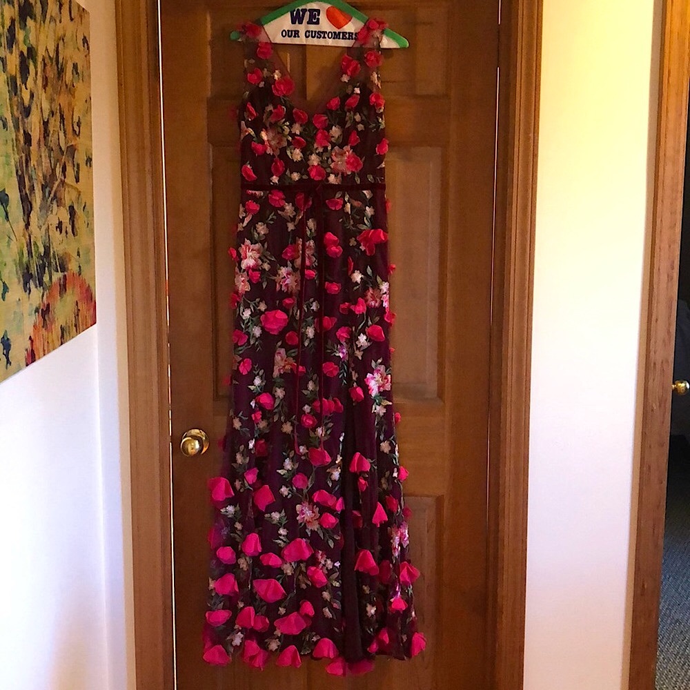 Marchesa Norte 3D Floral Gown Size 4